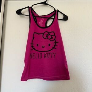 Hello Kitty Sanrio Pink Black Trim Racerback Sleepwear Tank Top Kawaii Cotton S